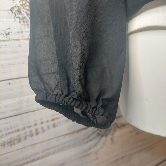 MIXAGE Blouse Lady Size L See Through Black - Picture 6 of 11